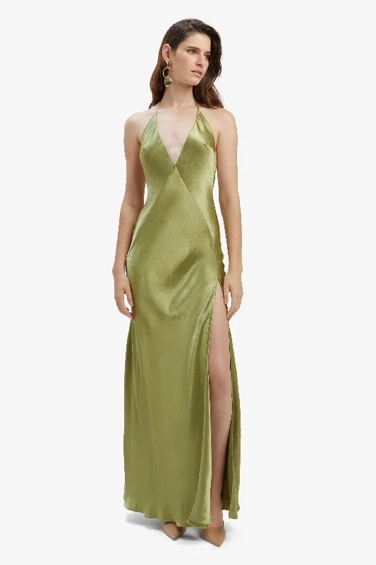 women's custom dressesYve Halter Dress - Khaki