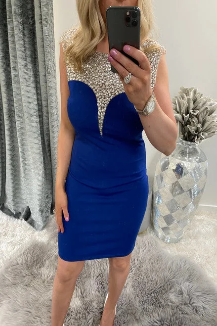 Chiffon DressDiamante Bodycon Dress Blue