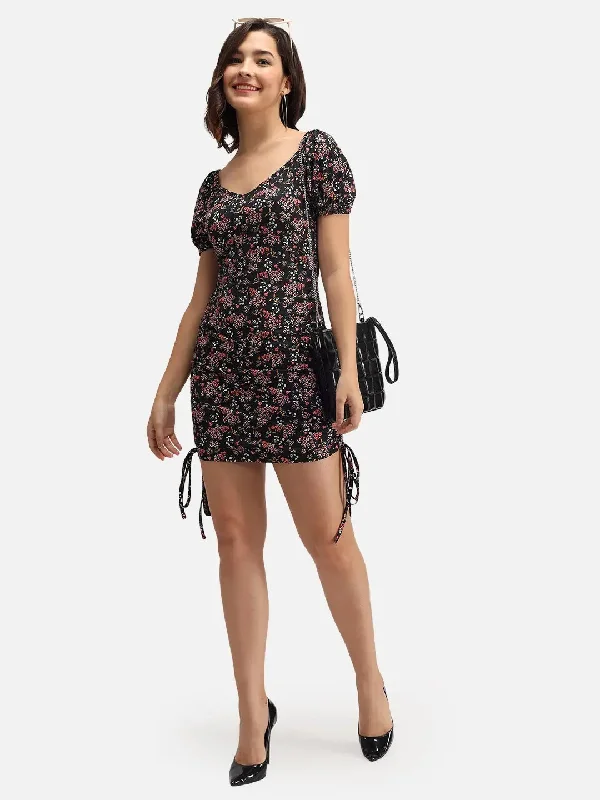 Formal DressFloral Black Bodycon Dress