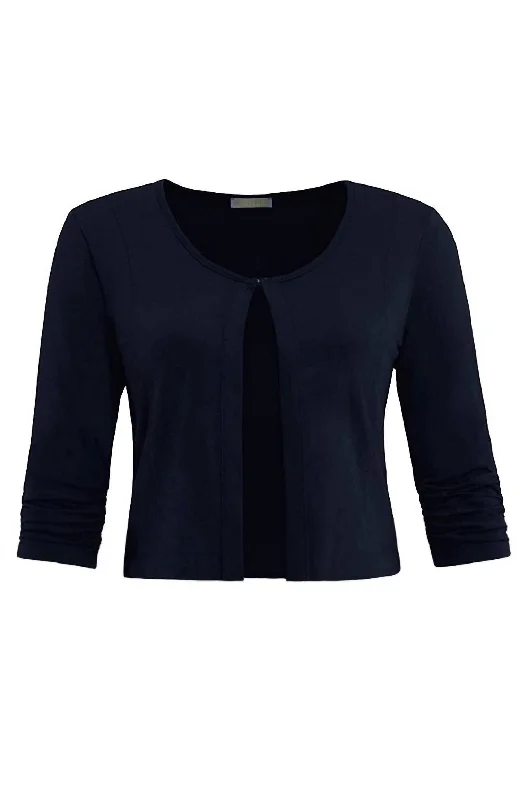 Comfortable Dressy SweatersBasic Essential Front Tie Cardigan In Navy