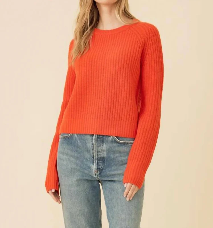 Custom SweatersBlakely Rib Cashmere Pullover In Poppy