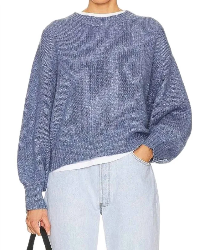 Retro SweatersBubble Pullover Sweater In Riverbed