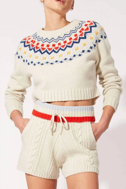 Plus-Size Pullover Chunky SweatersCarley Sweater In Ivory Multi