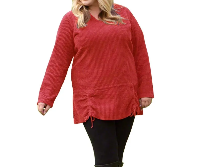 Affordable SweatersChannel Islands Chenille Long Sleeve Rayanne Sweater - Plus In Saffron Red