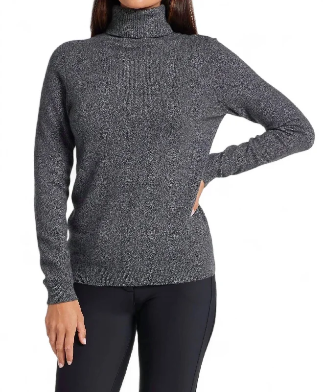 Cashmere Custom Children's SweatersEmily Cashmere Turtleneck Sweater In Charcoal