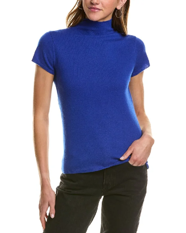 women's tops with lace-up frontsInCashmere Turtleneck Cashmere T-Shirt