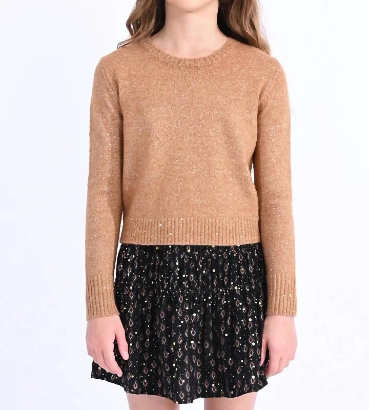 Cashmere Children's SweatersKnit Sweater In Camel