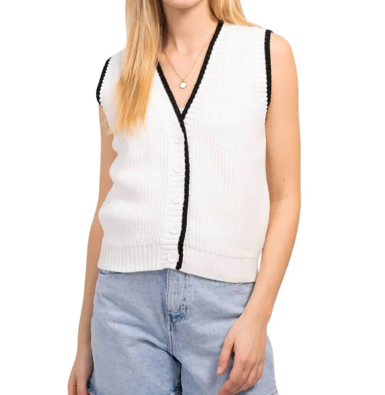 High-Neck SweatersLucy Sweater Vest In White