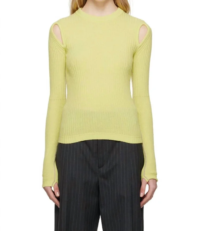 Cozy SweatersTeardrop Rip Top In Lemon