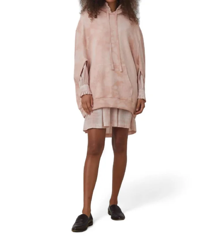 Crewneck SweatersTie Dye Poncho In Blush Cloud