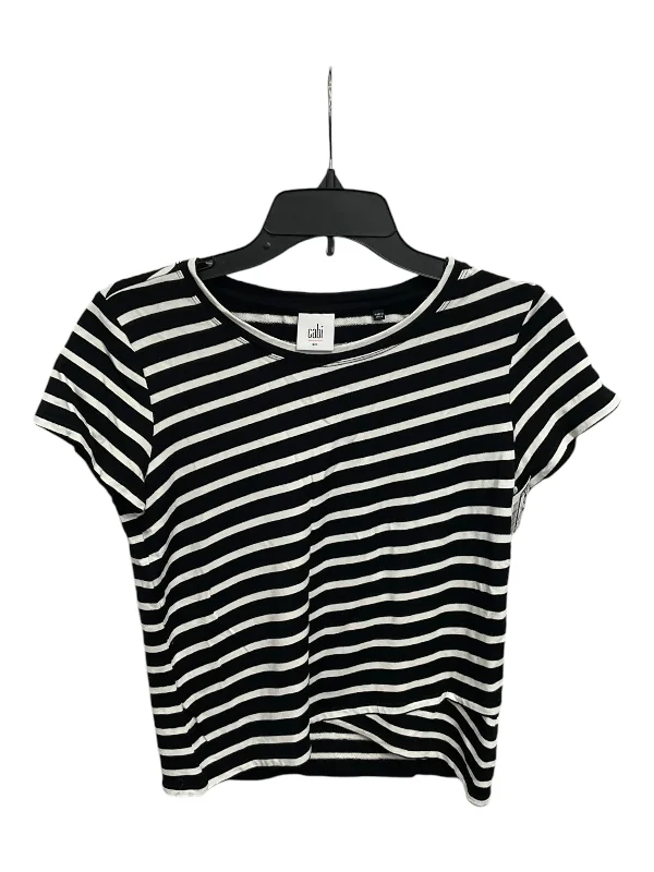 women's tops for those who prefer classic over trendy stylesTop Short Sleeve Basic By Cabi In Striped Pattern, Size: S