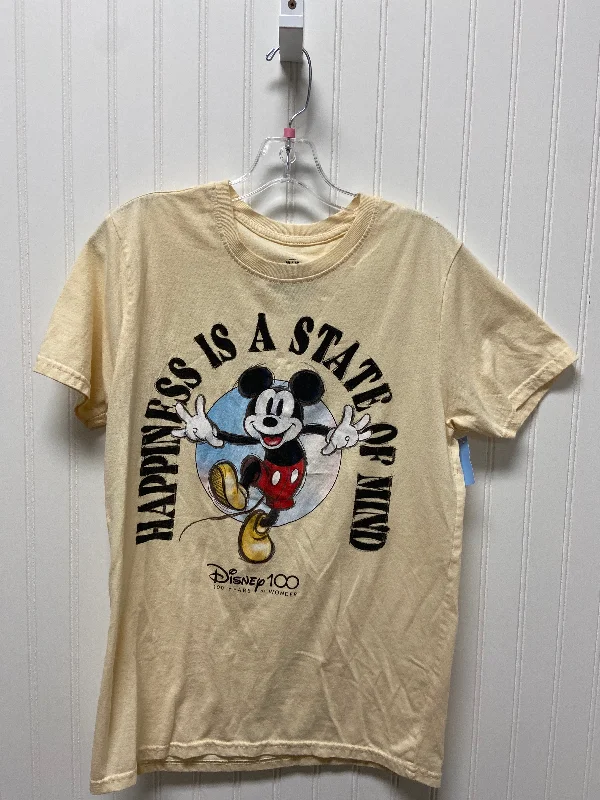 women's tops with unique designsTop Short Sleeve Basic By Disney Store In Beige, Size: M