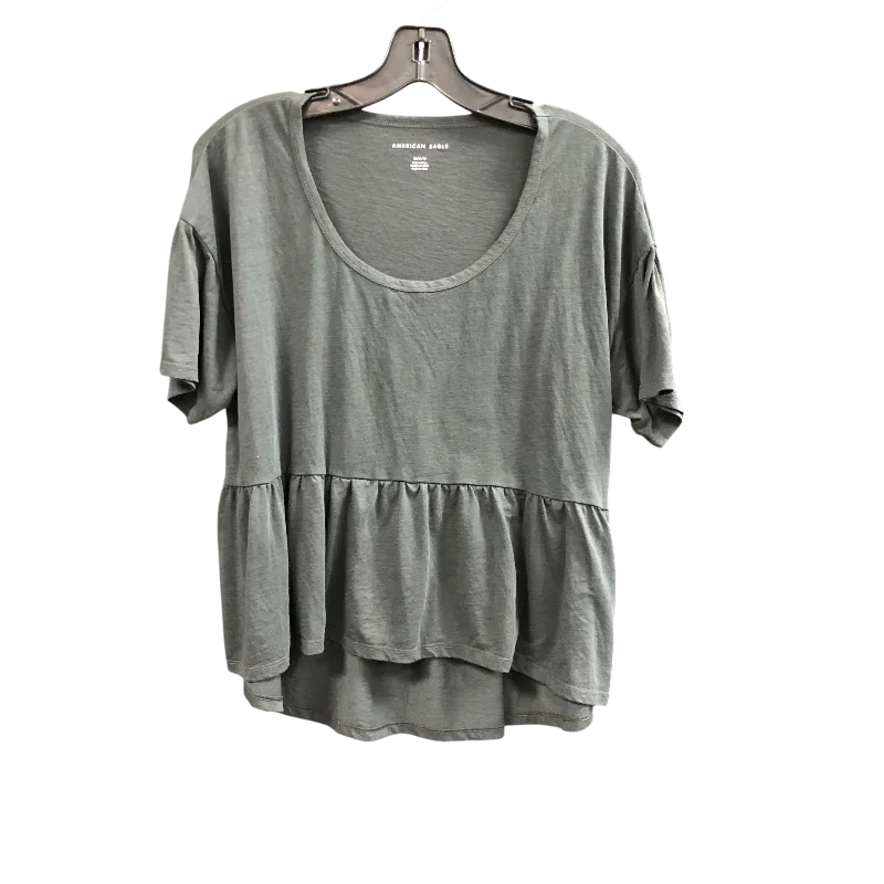 chic women's tops for everyday wearTop Short Sleeve By American Eagle In Grey, Size: M