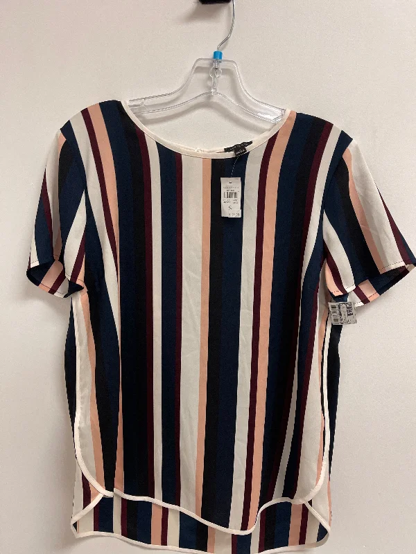 women's tops with spaghetti straps and deep V-necksTop Short Sleeve By Ann Taylor In Striped Pattern, Size: S