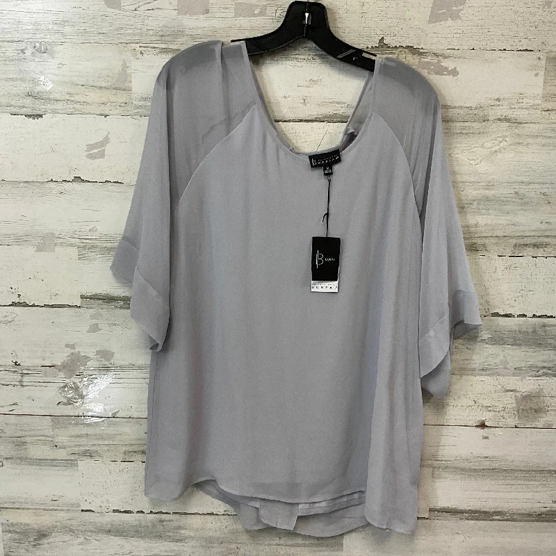 women's tops for casual FridaysTop Short Sleeve By Bobeau In Grey, Size: 1x