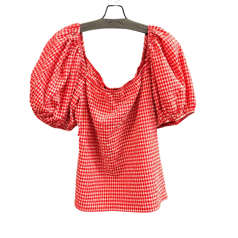 women's tops for those who want to wear pieces that are both functional and fashionableTop Short Sleeve By Boston Proper In Red & White, Size: L