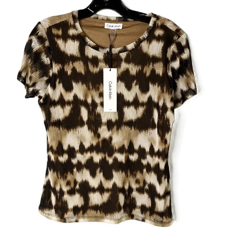 women's tops for mixing and matching with different bottomsTop Short Sleeve By Calvin Klein In Brown, Size: S