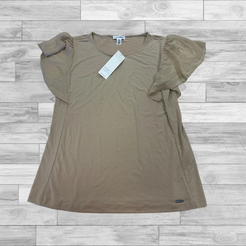 women's tops for those who want to create stylish and put-together outfits without spending a fortuneTop Short Sleeve By Calvin Klein In Tan, Size: S