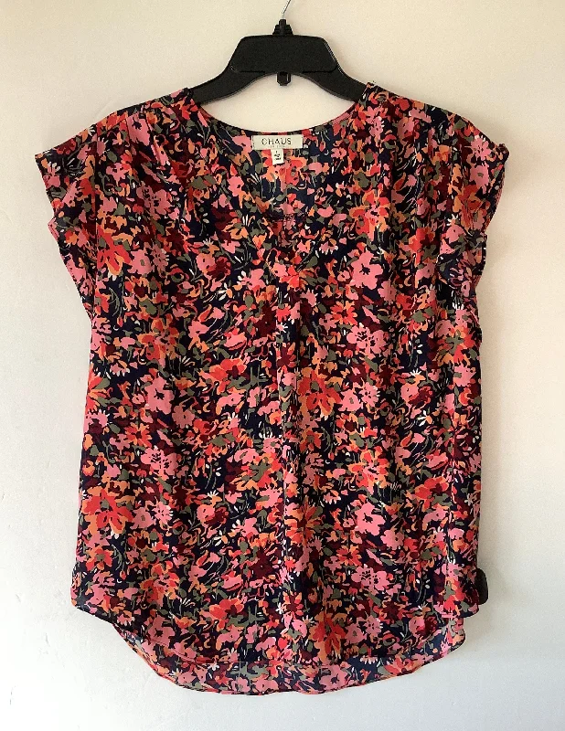 women's tops for those who want to add a personal touch to their wardrobe with unique and one-of-a-kind piecesTop Short Sleeve By Chaus In Floral Print, Size: L