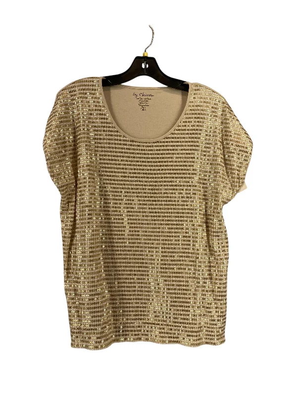 women's tops for layeringTop Short Sleeve By Chicos In Gold, Size: 2