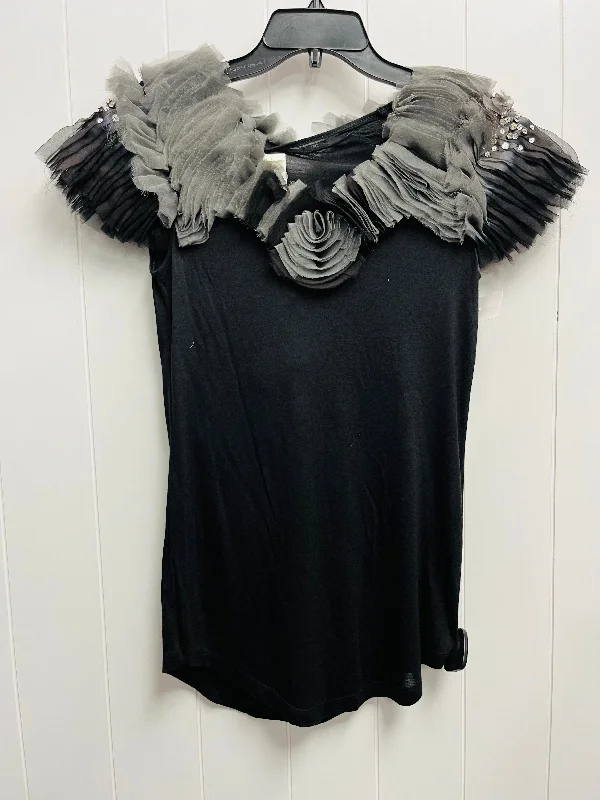 women's tops for those who want to stay updated with the latest fashion trendsTop Short Sleeve By elisabetta franchi  In Black & Grey, Size: M