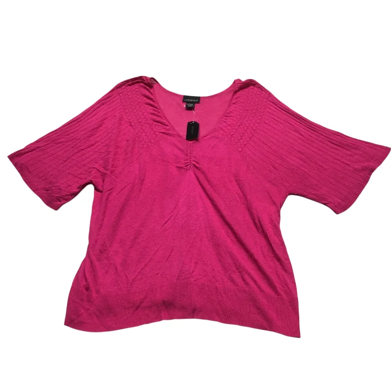 women's tops for date nightsTop Short Sleeve By Lane Bryant In Pink, Size: 2x