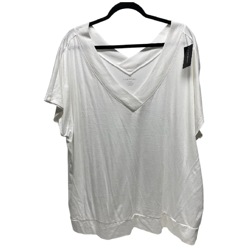 women's tops for those who appreciate subtle and muted tonesTop Short Sleeve By Lane Bryant In White, Size: 20