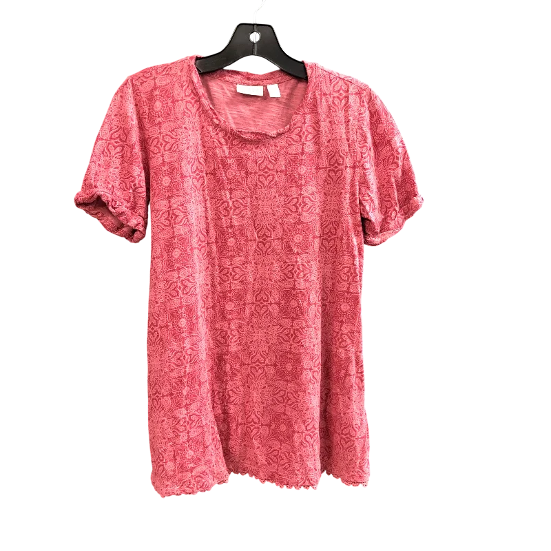 women's tops for those who want to create outfits that reflect their personal style and sense of fashionTop Short Sleeve By Logo In Pink, Size: S