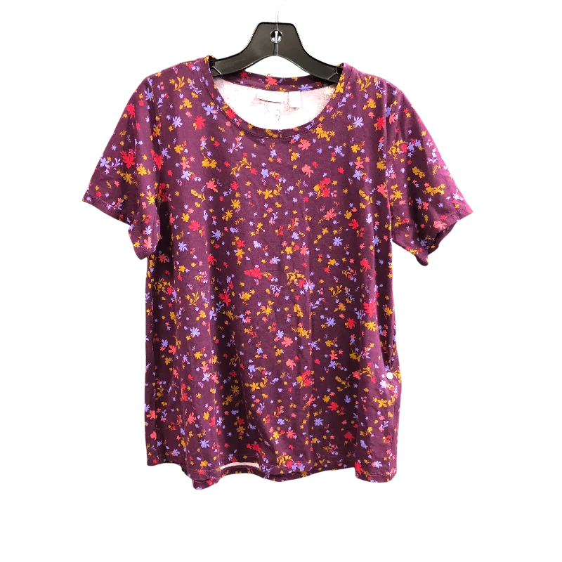 women's tops for those who want to add a personal touch to their wardrobe with unique and one-of-a-kind piecesTop Short Sleeve By Logo In Purple, Size: S