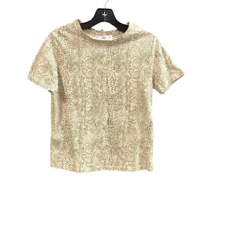 women's tops for those who want to add a pop of color to their outfitsTop Short Sleeve By Mango In Cream & Green, Size: Xs