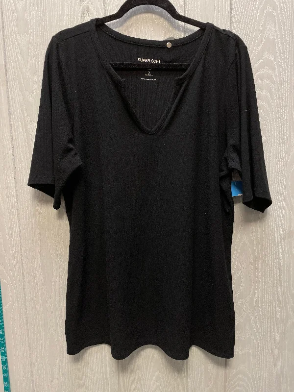 luxury women's topsTop Short Sleeve By Torrid In Black, Size: 3x