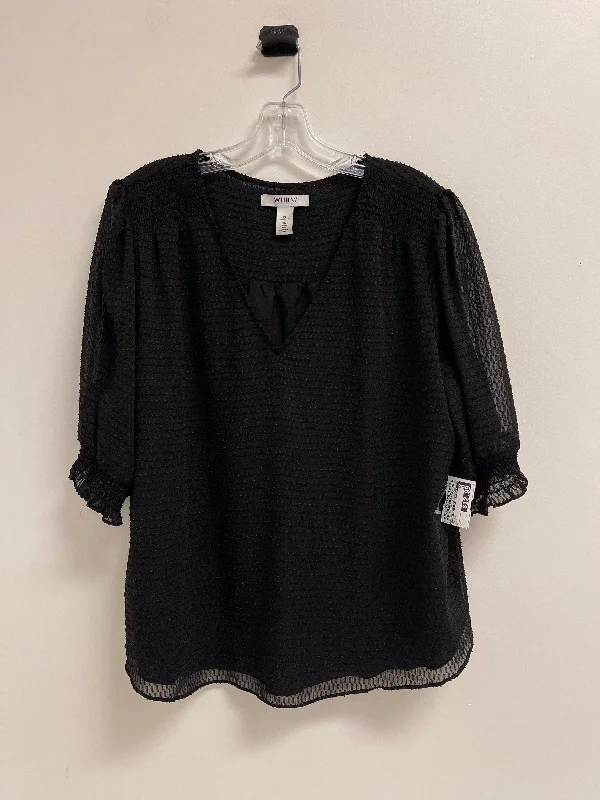 women's tops for cocktail partiesTop Short Sleeve By White House Black Market In Black, Size: Xl