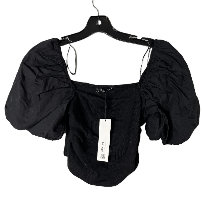 women's tops for those who want to make a bold fashion statement with their choice of topsTop Short Sleeve By Zara In Black, Size: L