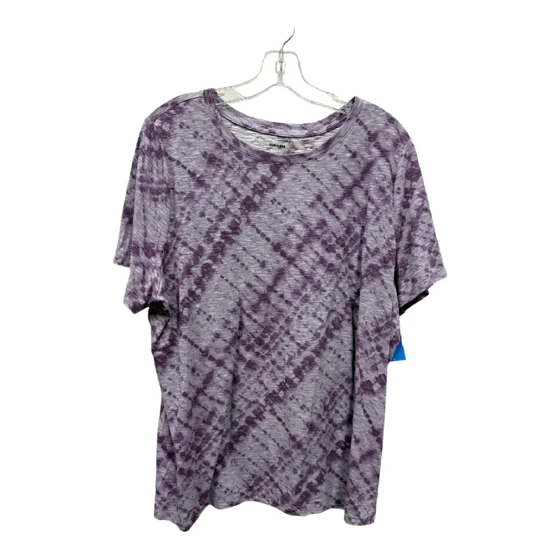 women's tops for those who want to invest in timeless piecesTop Ss Basic By Sonoma In Purple, Size:1X